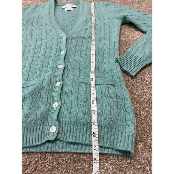 Isle of Skye Women Scotland Made Pure Cashmere Blue cardigan sweater fit sz S - Picture 7 of 11